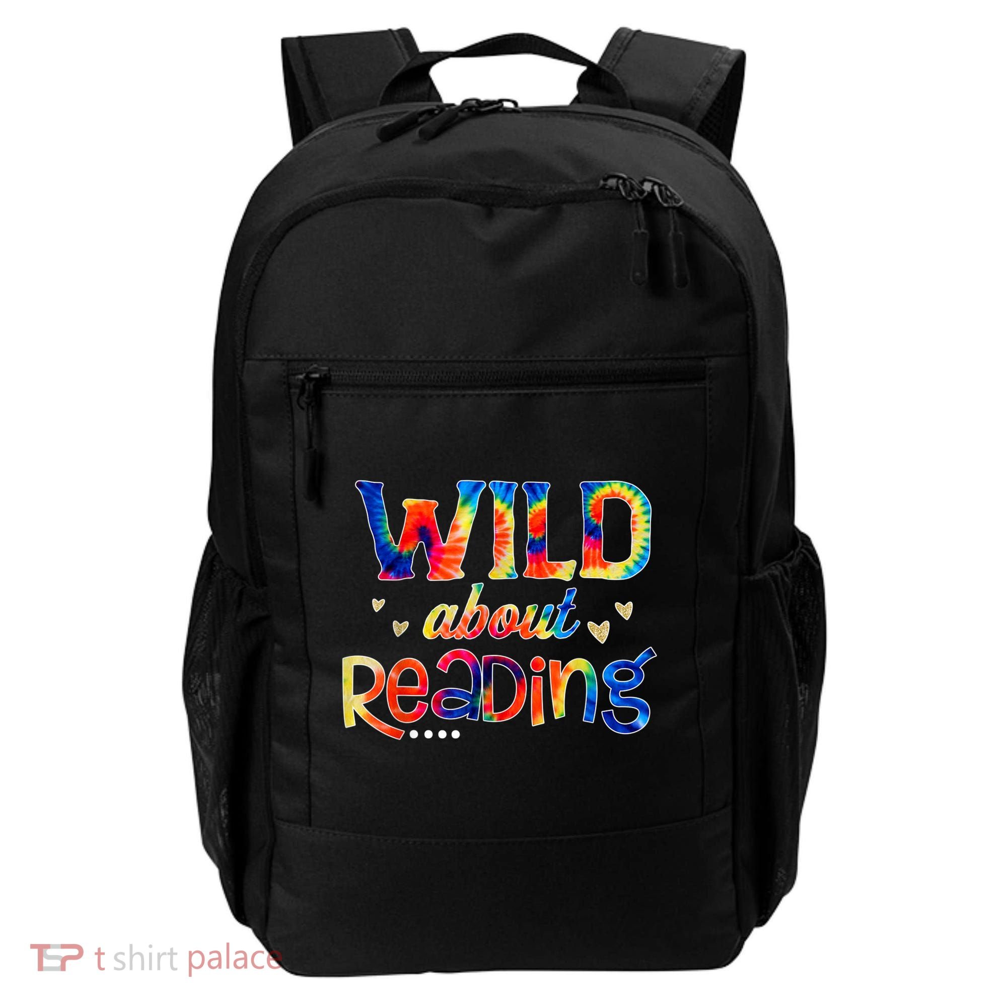 Wild About Reading Tie Dye Reading Books Funny Backpack
