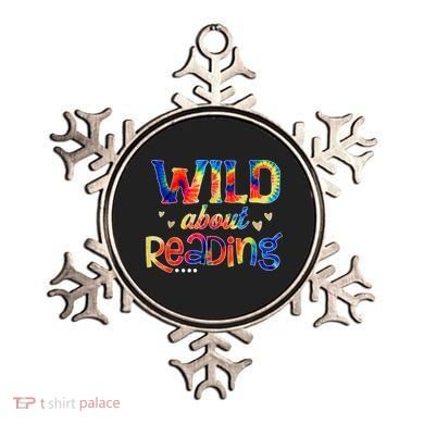 Wild About Reading Tie Dye Reading Books Funny Ornament