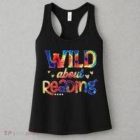 Wild About Reading Tie Dye Reading Books Funny Women's Tank Top thumb 3