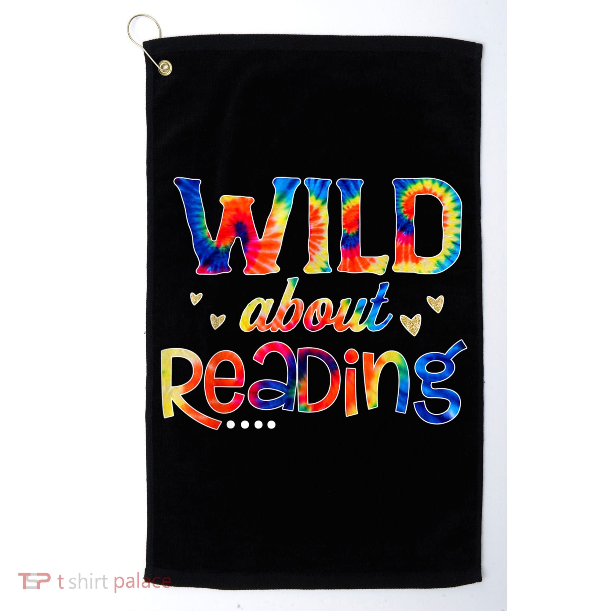 Wild About Reading Tie Dye Reading Books Funny Golf Towel