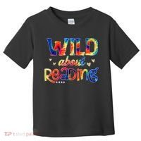 Wild About Reading Tie Dye Reading Books Funny Toddler T-Shirt thumb 0