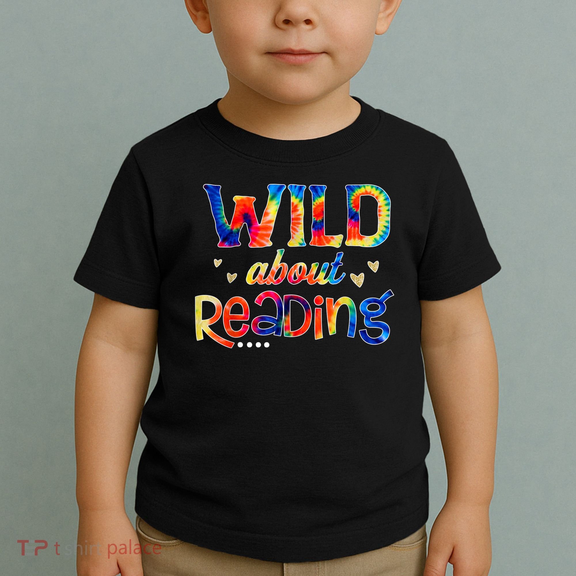 Wild About Reading Tie Dye Reading Books Funny Toddler T-Shirt
