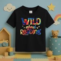 Wild About Reading Tie Dye Reading Books Funny Toddler T-Shirt thumb 3