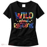 Wild About Reading Tie Dye Reading Books Funny Women's T-Shirt thumb 0