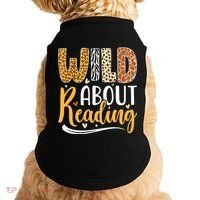 Wild About Reading Books Readers Lovers Bookworm Library Day Doggie Tank thumb 0