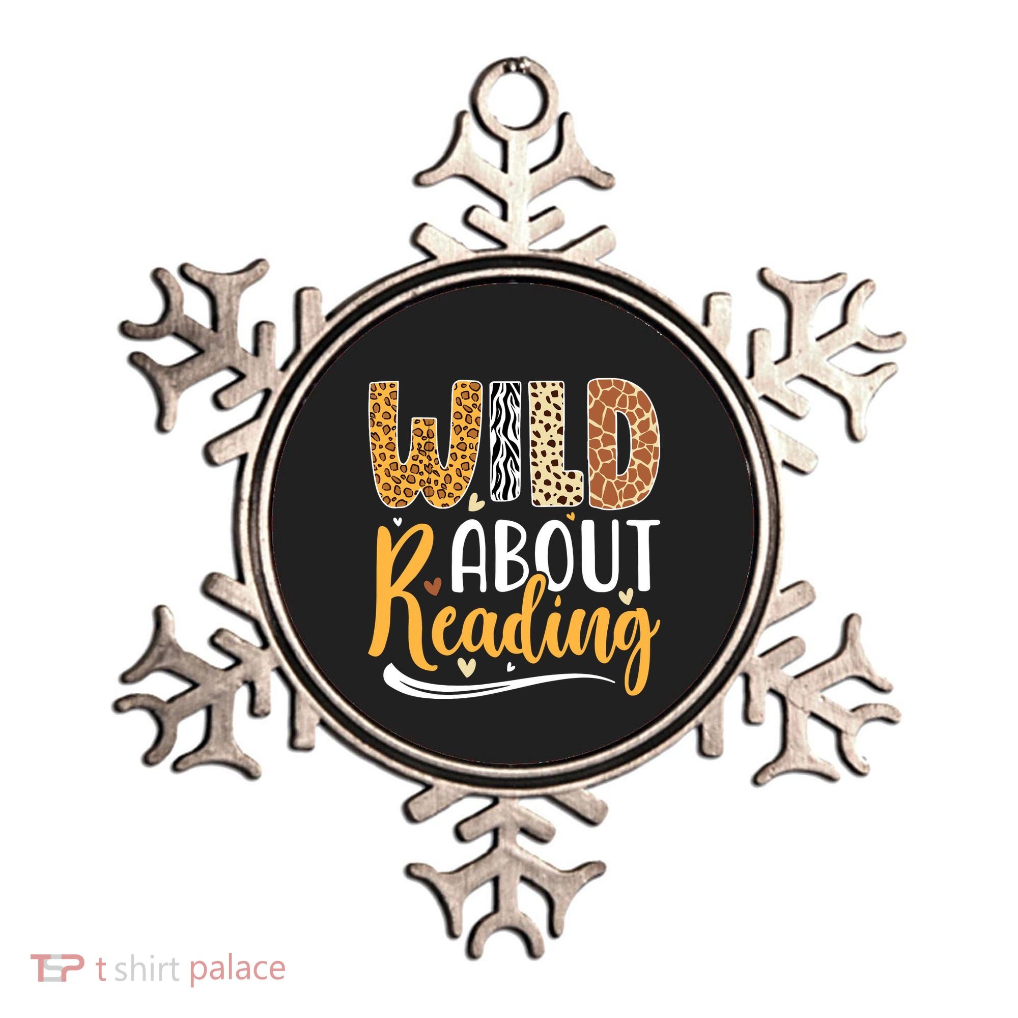 Wild About Reading Books Readers Lovers Bookworm Library Day Ornament