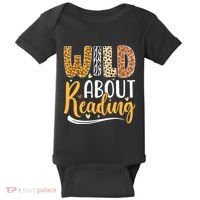Wild About Reading Books Readers Lovers Bookworm Library Day Baby Bodysuit thumb 0