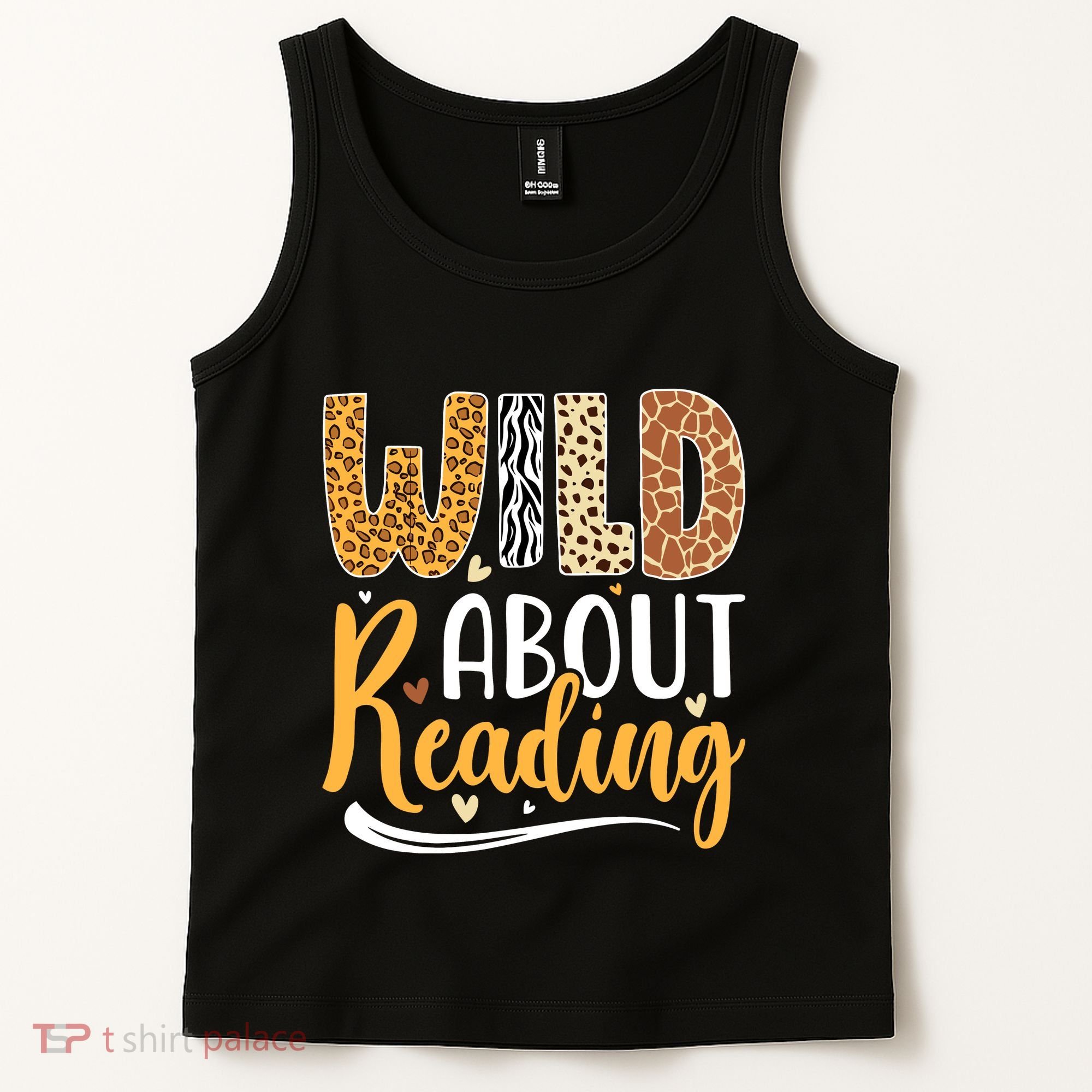 Wild About Reading Books Readers Lovers Bookworm Library Day Tank Top