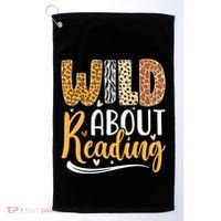 Wild About Reading Books Readers Lovers Bookworm Library Day Golf Towel thumb 0