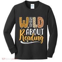 Wild About Reading Books Readers Lovers Bookworm Library Day Kids Long Sleeve Shirt thumb 0