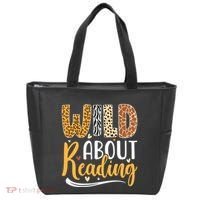 Wild About Reading Books Readers Lovers Bookworm Library Day Tote Bag thumb 0