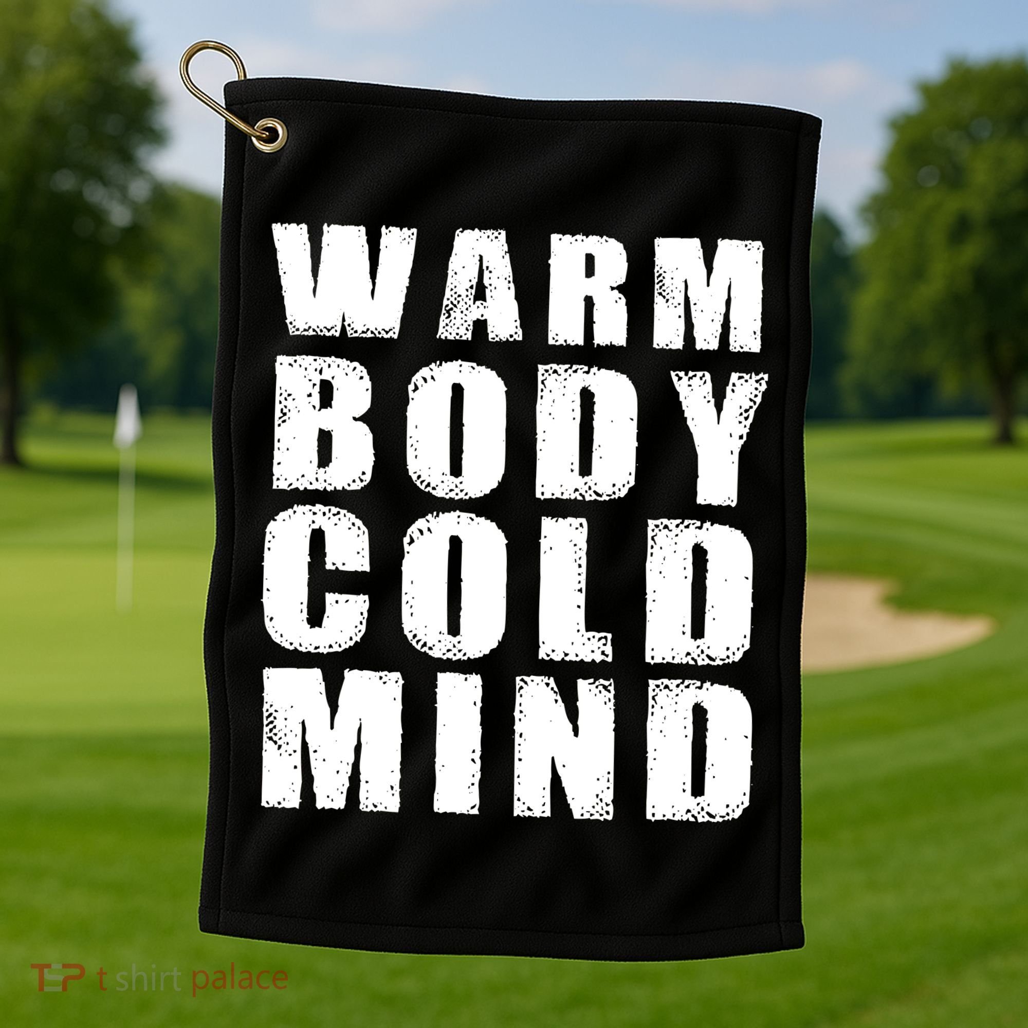 Warm Body Cold Mind Baseball Spring Training Quote Golf Towel