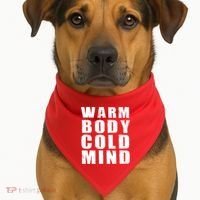 Warm Body Cold Mind Baseball Spring Training Quote USA-Made Doggie Bandana thumb 1