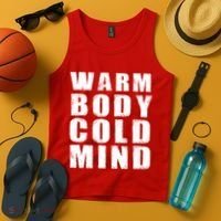 Warm Body Cold Mind Baseball Spring Training Quote Tank Top thumb 4