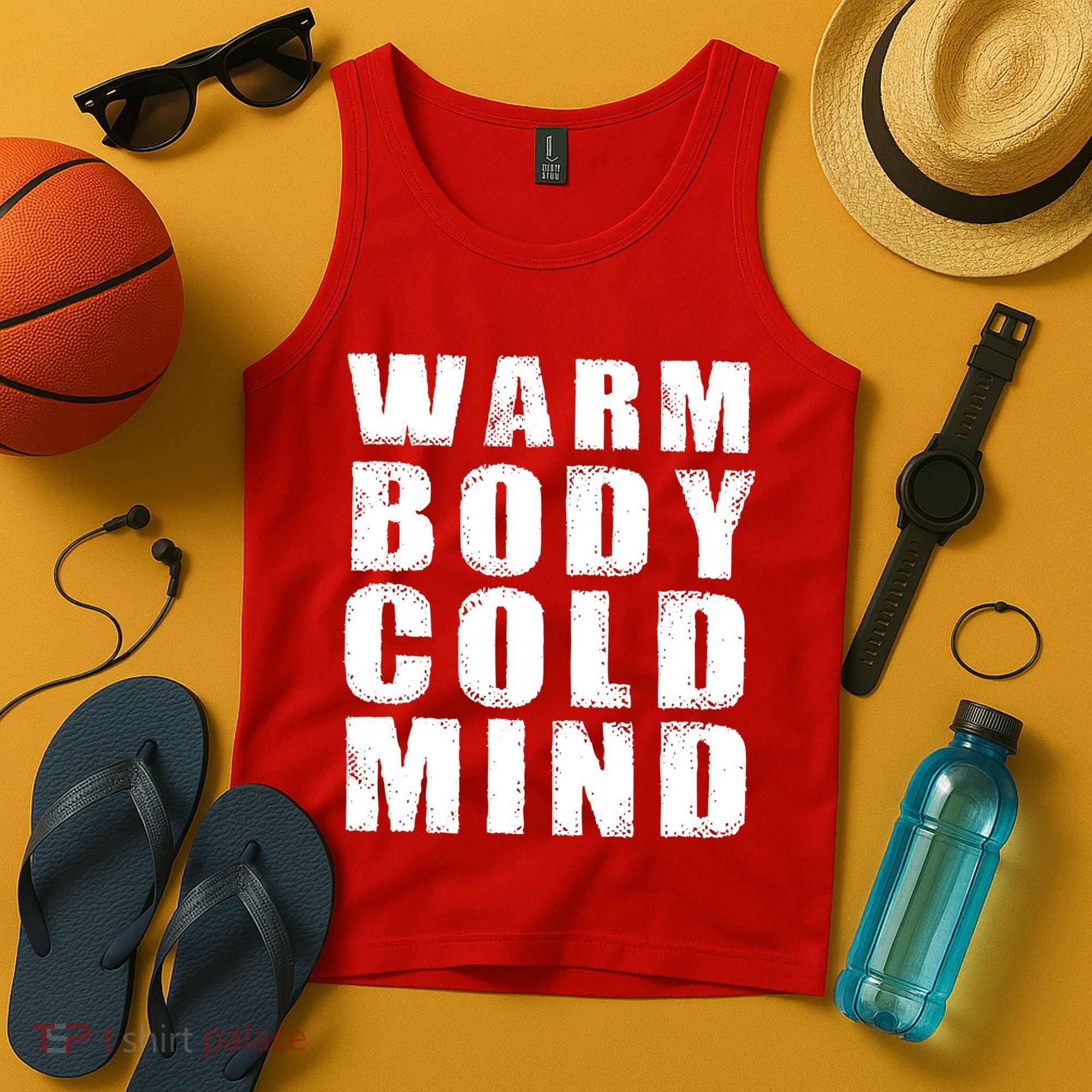 Warm Body Cold Mind Baseball Spring Training Quote Tank Top