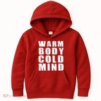 Warm Body Cold Mind Baseball Spring Training Quote Kids Hoodie thumb 0