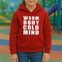 Warm Body Cold Mind Baseball Spring Training Quote Kids Hoodie thumb 3