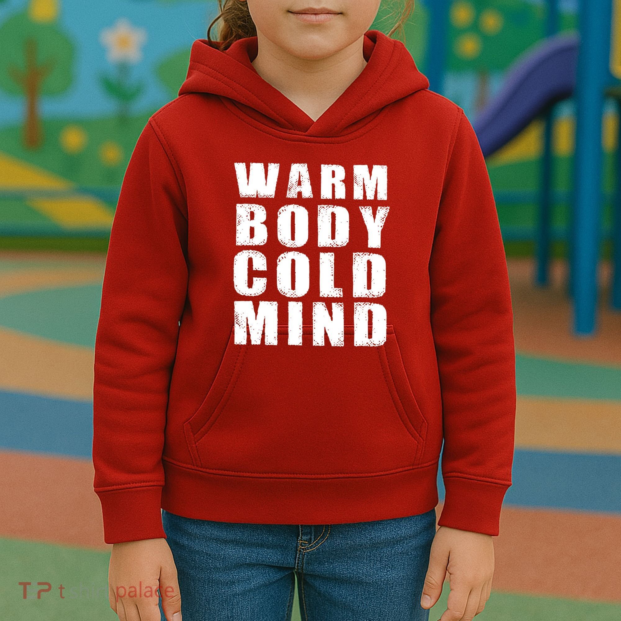 Warm Body Cold Mind Baseball Spring Training Quote Kids Hoodie