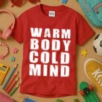 Warm Body Cold Mind Baseball Spring Training Quote Kids T-Shirt thumb 3