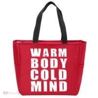 Warm Body Cold Mind Baseball Spring Training Quote Tote Bag thumb 0