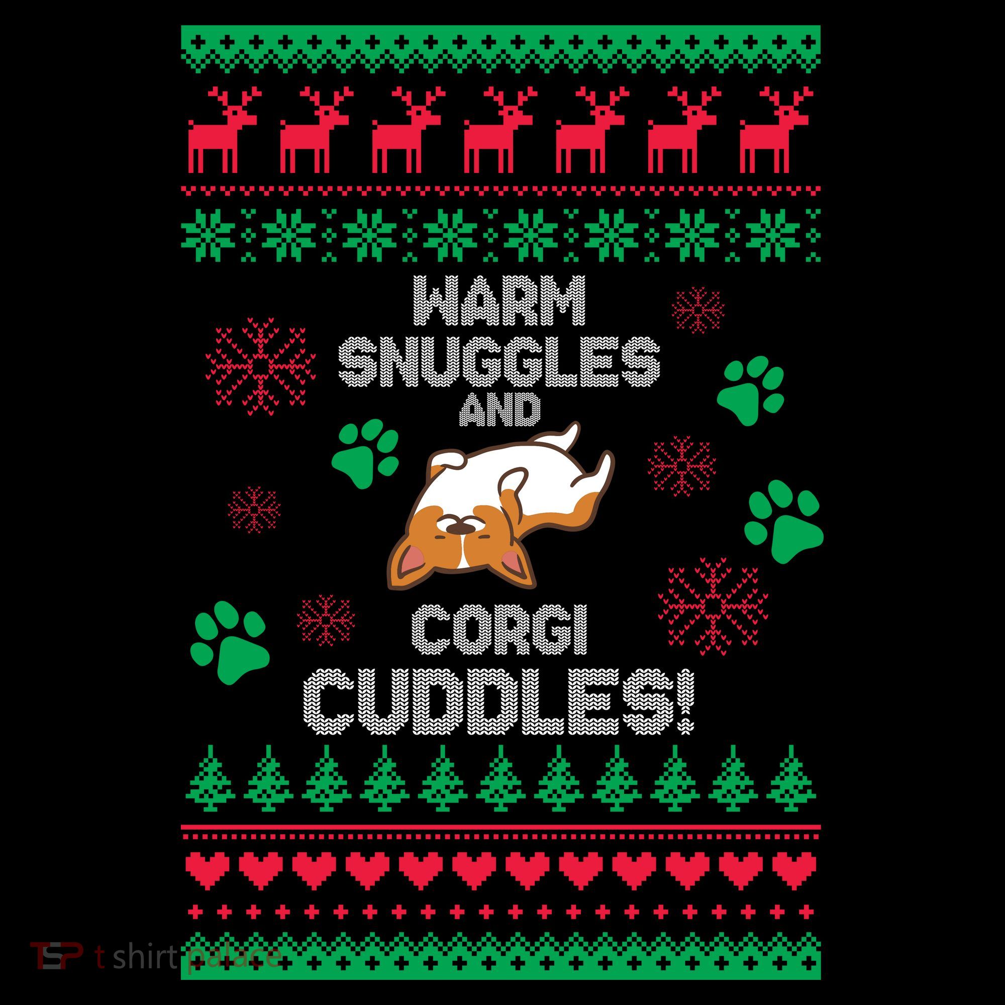 Warm Snuggles And Corgi Cuddles Ugly Sweater Toddler Hoodie