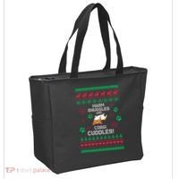 Warm Snuggles And Corgi Cuddles Ugly Sweater Tote Bag thumb 2