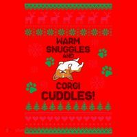 Warm Snuggles And Corgi Cuddles Ugly Sweater Santa Hat thumb 1