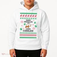 Warm Snuggles And Corgi Cuddles Ugly Sweater Hoodie thumb 2
