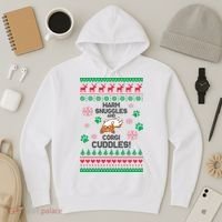 Warm Snuggles And Corgi Cuddles Ugly Sweater Hoodie thumb 3