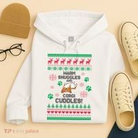 Warm Snuggles And Corgi Cuddles Ugly Sweater Hoodie thumb 4