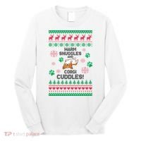 Warm Snuggles And Corgi Cuddles Ugly Sweater Long Sleeve Shirt thumb 0