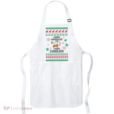 Warm Snuggles And Corgi Cuddles Ugly Sweater Apron