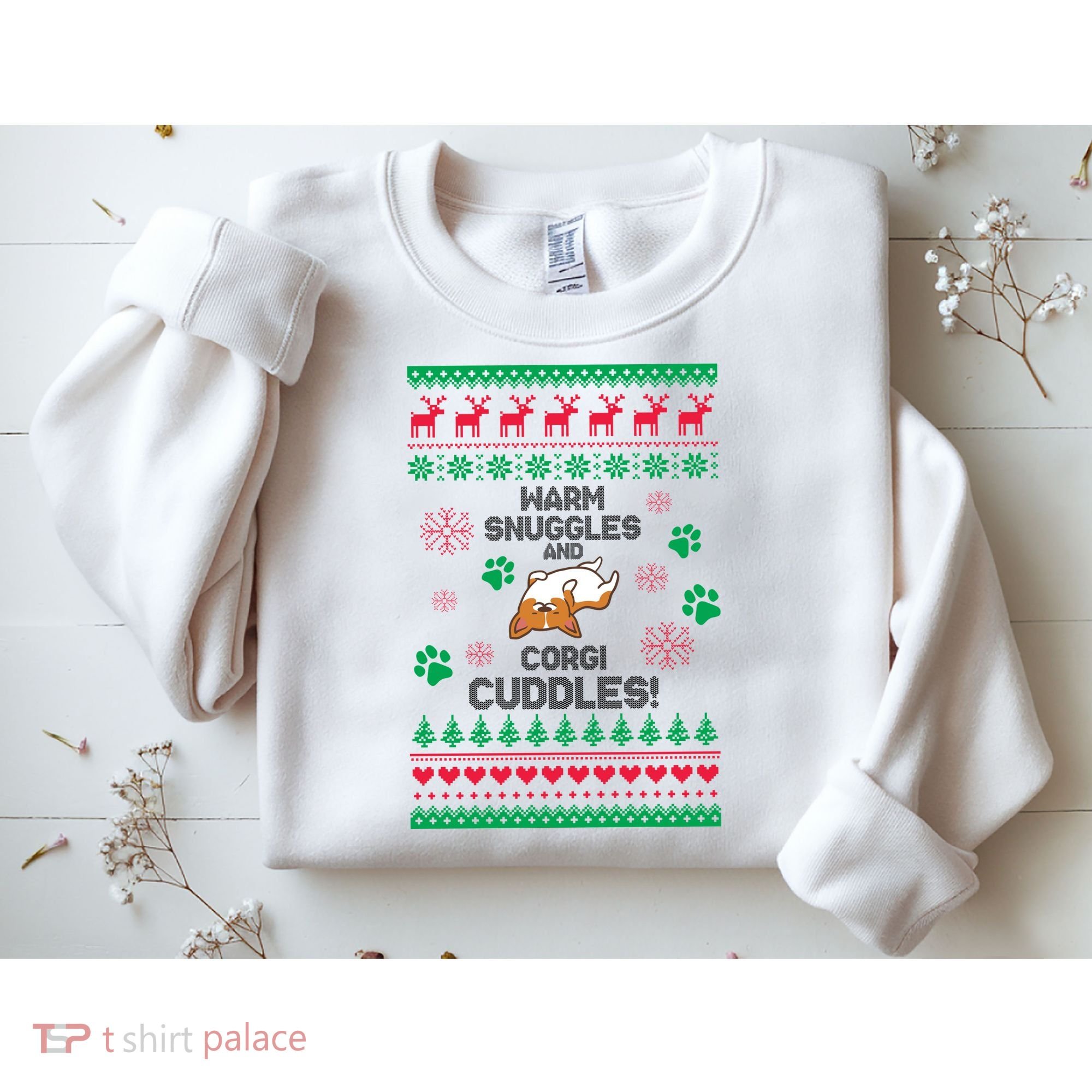 Warm Snuggles And Corgi Cuddles Ugly Sweater Sweatshirt