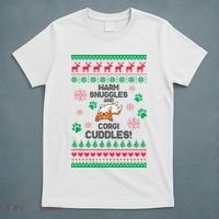 Warm Snuggles And Corgi Cuddles Ugly Sweater T-Shirt thumb 5
