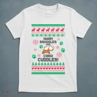 Warm Snuggles And Corgi Cuddles Ugly Sweater T-Shirt thumb 5