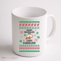 Warm Snuggles And Corgi Cuddles Ugly Sweater Coffee Mug thumb 1