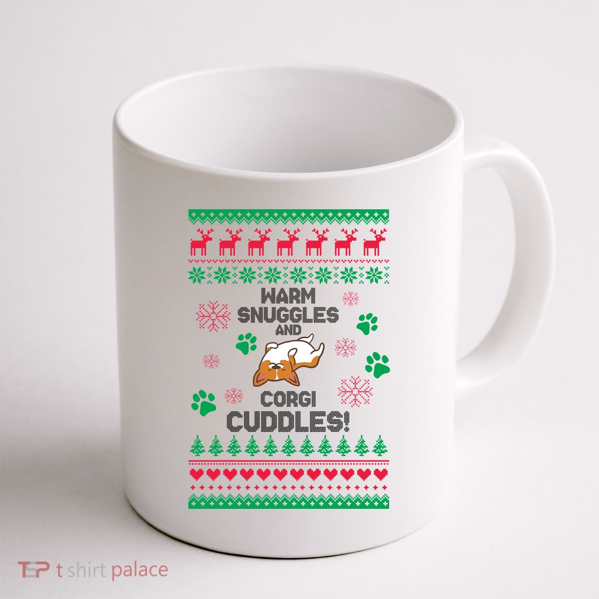 Warm Snuggles And Corgi Cuddles Ugly Sweater Coffee Mug