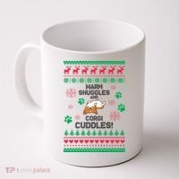 Warm Snuggles And Corgi Cuddles Ugly Sweater Coffee Mug thumb 0