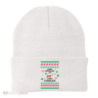Warm Snuggles And Corgi Cuddles Ugly Sweater Beanie