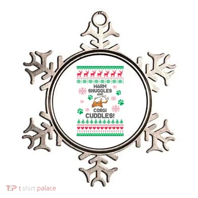 Warm Snuggles And Corgi Cuddles Ugly Sweater Ornament