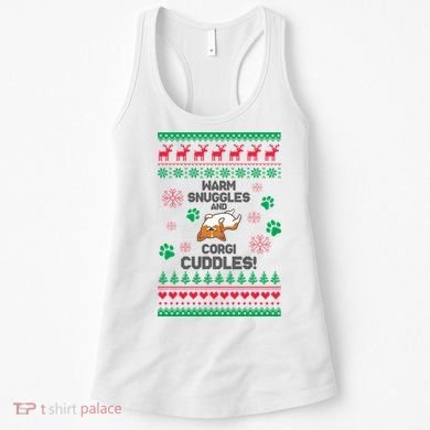 Warm Snuggles And Corgi Cuddles Ugly Sweater Women's Tank Top