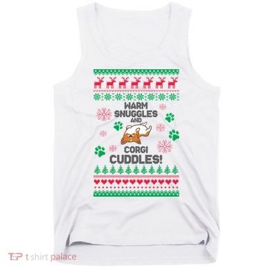 Warm Snuggles And Corgi Cuddles Ugly Sweater Tank Top
