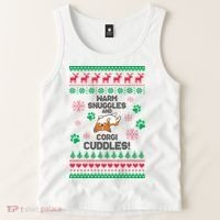 Warm Snuggles And Corgi Cuddles Ugly Sweater Tank Top thumb 2