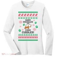 Warm Snuggles And Corgi Cuddles Ugly Sweater Women's Long Sleeve Shirt thumb 0