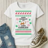 Warm Snuggles And Corgi Cuddles Ugly Sweater Women's T-Shirt thumb 3