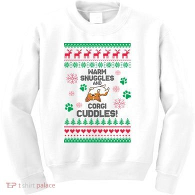 Warm Snuggles And Corgi Cuddles Ugly Sweater Kids Sweatshirt