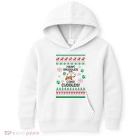 Warm Snuggles And Corgi Cuddles Ugly Sweater Kids Hoodie thumb 0