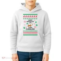 Warm Snuggles And Corgi Cuddles Ugly Sweater Kids Hoodie thumb 4