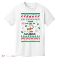 Warm Snuggles And Corgi Cuddles Ugly Sweater Kids T-Shirt thumb 0