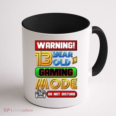 Warning 13 Year Old In Gaming Mode Birthday Coffee Mug back